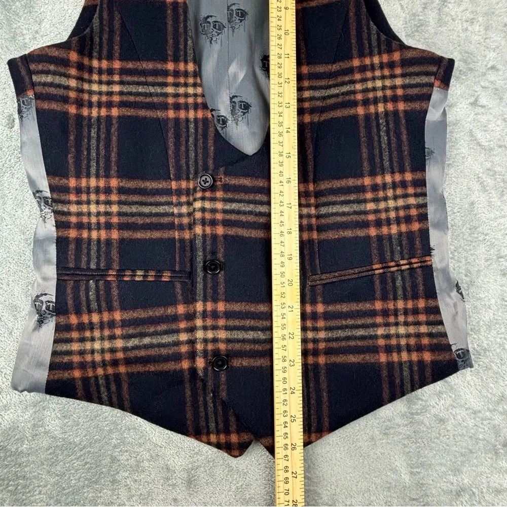 Twisted Tailor Vest Mens‎ 38R McLaren Waistcoat Navy Mustard Wool Blend